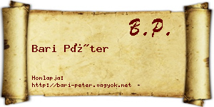 Bari Péter névjegykártya